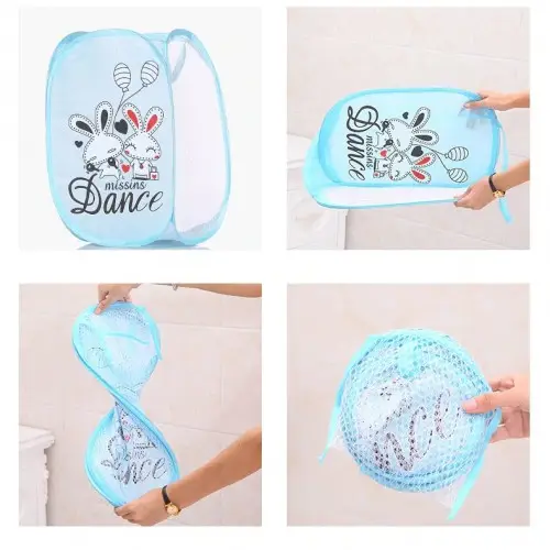 Корзина для іграшок UKC складна з боковим кишенею 30х48 см Голубий 00336blue Голубий