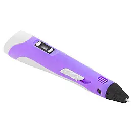3D ручка c LCD дисплеем и комплектом эко пластика для рисования 3DPen Hot Draw 3 Violet