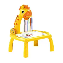 Дитячий мольберт для малювання з проектором ART Set Projector painting Жовтий