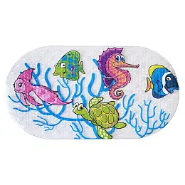 Коврик в ванную комнату на присосках Морськой конек Mega Zayka MGZ-0900 (Sea Horse) 35х65 см