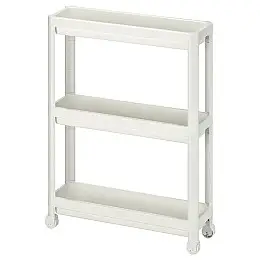 Етажерка на колесах візок IKEA VESKEN 71х54х18 см Білий (004.712.22)