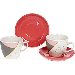 Кавовий сервіз на 2 персони 240мл Marble Bona DP118086