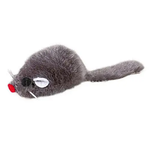 Дразнилка для кошек Trixie Мишка плюшевий малий 5 см Сірий