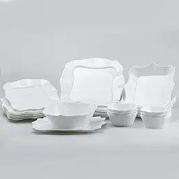 Столовый сервиз на 6 персон керамический TS Kitchen White square белый (HP23406)