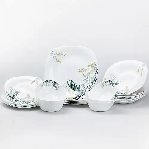 Столовый сервиз на 6 персон керамический TS Kitchen Tropical белый (HP23410)