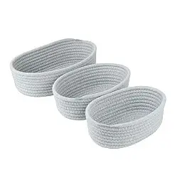 Набір з 3 плетених кошиків для зберігання ANbeauty Gray (AN0103414)