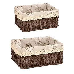 Набір з 2 плетених кошиків для зберігання з лози ANbeauty Brown (AN0103439)