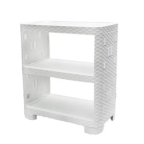 Етажерка Plastic's Craft Ротанг 3-секційна Білий 52х30х58 см 4820182291081