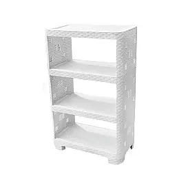 Етажерка Plastic's Craft Ротанг 4-секційна Білий 52х30х83 см 4820182291098