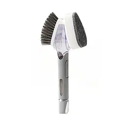 Щітка з дозатором для миття посуду UKC Dish Wand Scrub Drush 2в1 Сірий