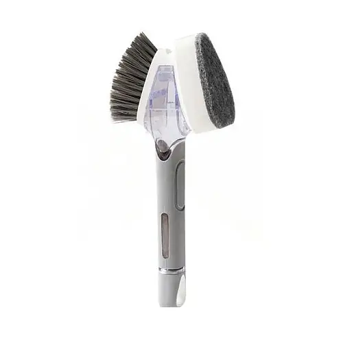 Щітка з дозатором для миття посуду UKC Dish Wand Scrub Drush 2в1 Сірий