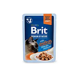 Вологий корм Brit Premium Delicate для кішок з філе індейки в соусі 85 г (101131) (16082)
