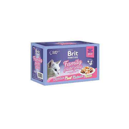 Вологий корм Brit Premium Delicate для котів асорті з 4 смаків 12х85 г (101140) (16086)