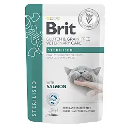 Вологий корм Brit GF VD Care Sterilised для кішок з філе лосося в соусі 85 г (101115_1) (16178)