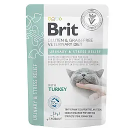 Вологий корм Brit GF VD Urinary and Stress Relief для кішок з індичкою 85 г (101117_1) (16182)