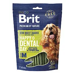 Лакомство для собак Brit Premium Dental Snacks M з колагеном та спіруліною 180 г (112283)