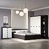 Спальня Соната Эверест Комплект 10 (модульная -5 элементов) венге темный + белый (EVR-2604)