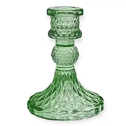 <p>Подсвечник стеклянний Leeseph 10,3х8 см Зелений</p>