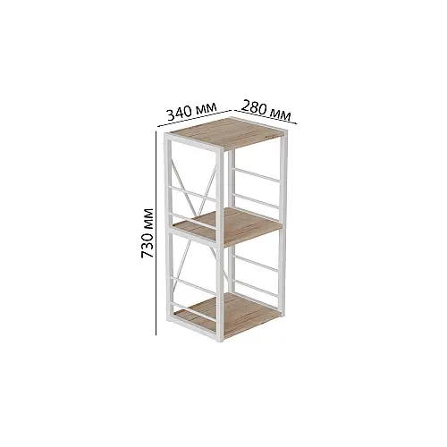 Этажерка Ferrum-decor Конект 73x34x28 см Дуб Сан-Марино (XK00260)