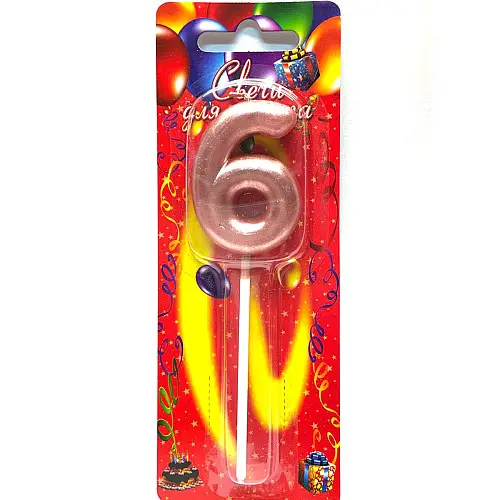 Свічка декоративна MiC Цифра 6 (151400000000248)