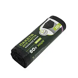 Мішки для сміття Safe Pro 60 л поліетилен 10 шт/рул Чорний (78484)