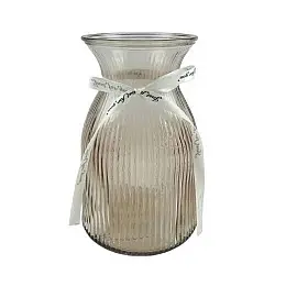 Ваза для квітів скляна 19,5 см Crystal 6841678 димчаста