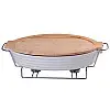 Мармитница керамическая овальная овальная TS Kitchen 1,8л с бамбуковой крышкой (HP478)