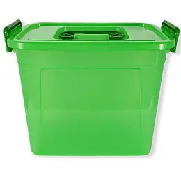 Бокс ємність для зберігання 6 л з ручкою «Plastic's Craft» Прозорий зелений