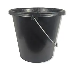 Ведро 10 л з металевою ручкою "Plastic's Craft" Чорне