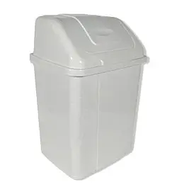 Мусорне відро з поворотною кришкою 5 л "Plastic's Craft" Білий флок