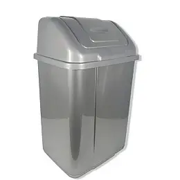 Сміттєве відро з поворотною кришкою 5 л "Plastic's Craft" Сірий металік
