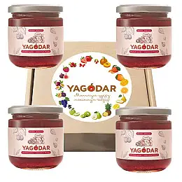Джемы з низьким вмістом цукру YAGODAR Малина з апельсином 4 шт (2184214756)