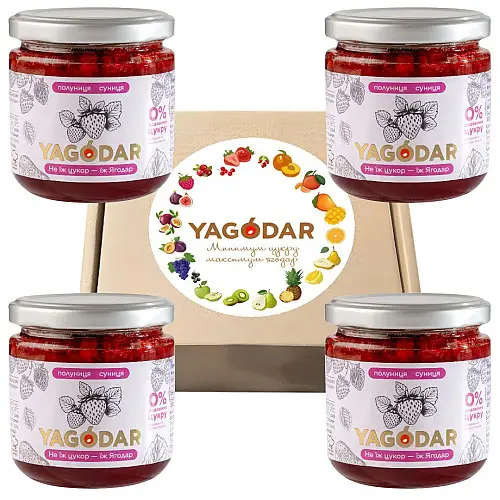 Джемы без цукру YAGODAR Полуниця з суницею 4 шт (2344975540)