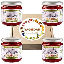 Джемы без цукру YAGODAR Печене яблуко Червона смородина 4 шт (2344975541)