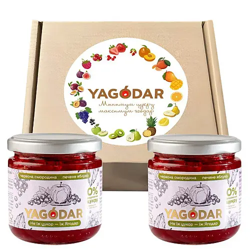 Джемы без цукру YAGODAR Печене яблуко Червона смородина 2 шт (2345343673)