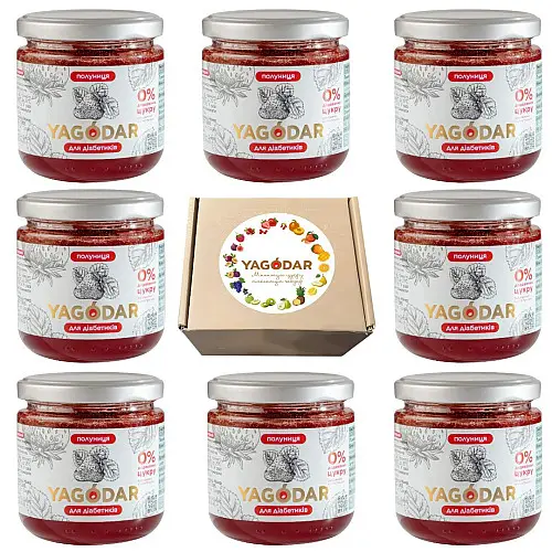 Джемы для діабетиків YAGODAR Полуниця 8 шт (2351365785)
