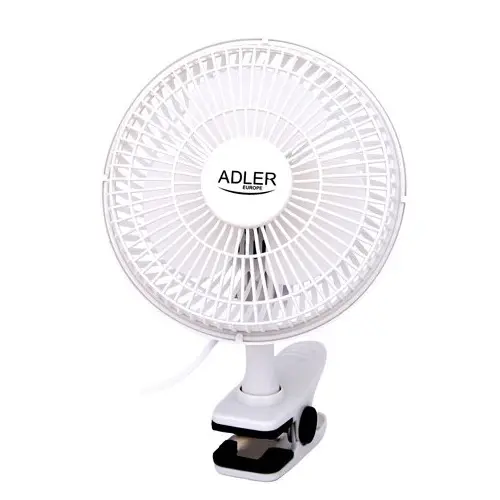Настольный вентилятор Adler AD 7317 с прищепкой Белый