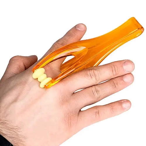 Турмаліновий масажер для пальців рук Lesko Roller Massager 145 мм Оранжевий (10748-58212)