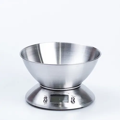 Весы кухонные электронные Sokany SK-1204 с чашей хром (SK1204)