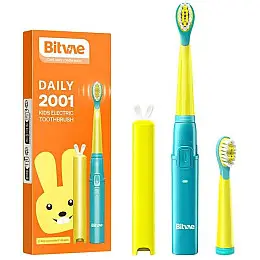 Дитяча електрична зубна щітка Bitvae Daily 2001 Зелено-жовтий (BV-2001)
