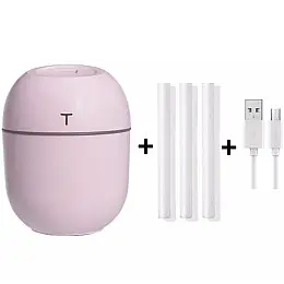 Ультразвуковий міні-увлажнювач повітря OEM HUMIDIFIER з дифузором USB 10х7х5 см 220 мл Рожевий (HT0002)