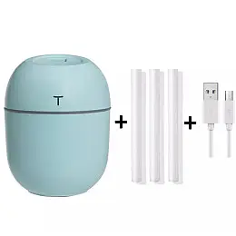 Ультразвуковий міні-увлажнювач повітря OEM HUMIDIFIER з дифузором USB 10х7х5 см 220 мл Бірюзовий (HT0003)