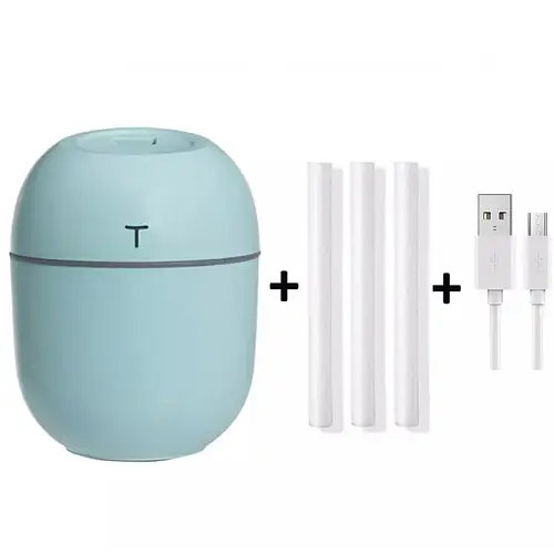 Ультразвуковий міні-увлажнювач повітря OEM HUMIDIFIER з дифузором USB 10х7х5 см 220 мл Бірюзовий (HT0003)