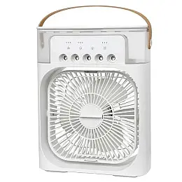 Настольный вентилятор No Brand с увлажнителем воздуха Air Cooler Fan с USB и LED подсветкой 21x26x9 см Белый (2104618501)