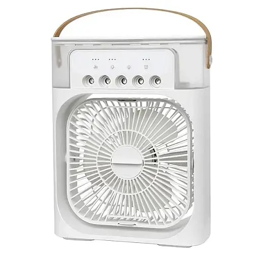 Настільний вентилятор No Brand з зволожувачем повітря Air Cooler Fan з USB та LED підсвіткою 21x26x9 см Білий (2104618501)