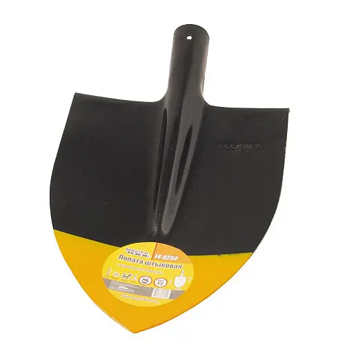 Лопата штикова MASTERTOOL 220х300х390 мм чорнo-жовта фарбування 0.9 кг 14-6254