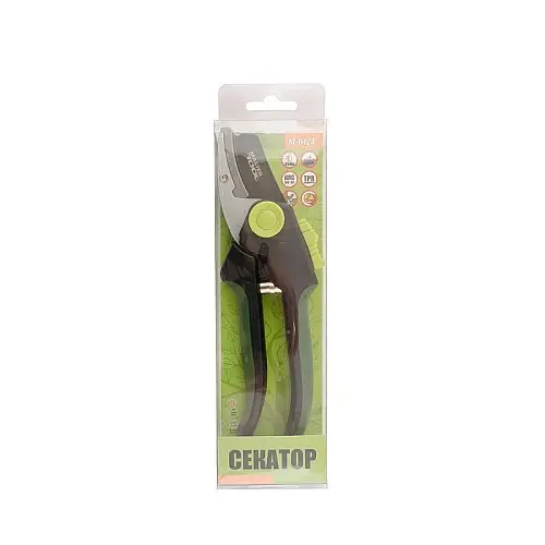 Секатор садовий MASTERTOOL 200 мм ручки ABS+TPR лезо Mn65+тефлон наковальня 14-6124