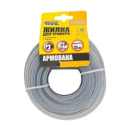 Леска для триммера MASTERTOOL армована 4.00 мм 15 м "квадрат" 19-1340