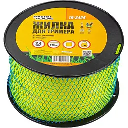 Леска для триммера MASTERTOOL 2.40 мм 174 м 1 кг "квадрат" 19-2424