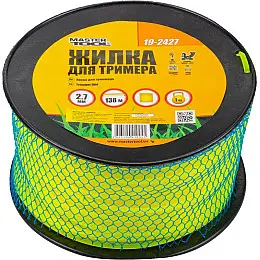 Леска для триммера MASTERTOOL 2.70 мм 138 м 1 кг "квадрат" 19-2427